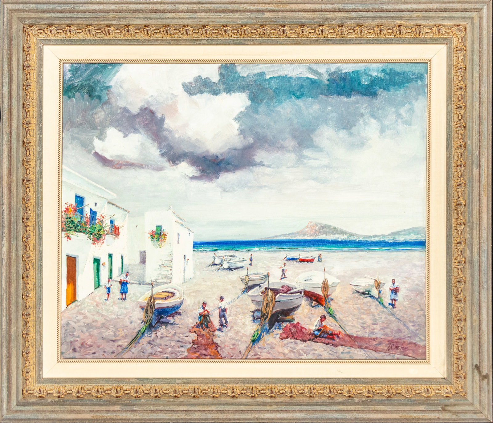 Fishermen's scene. Signed. Spanish School. 20th century (1 of 7)