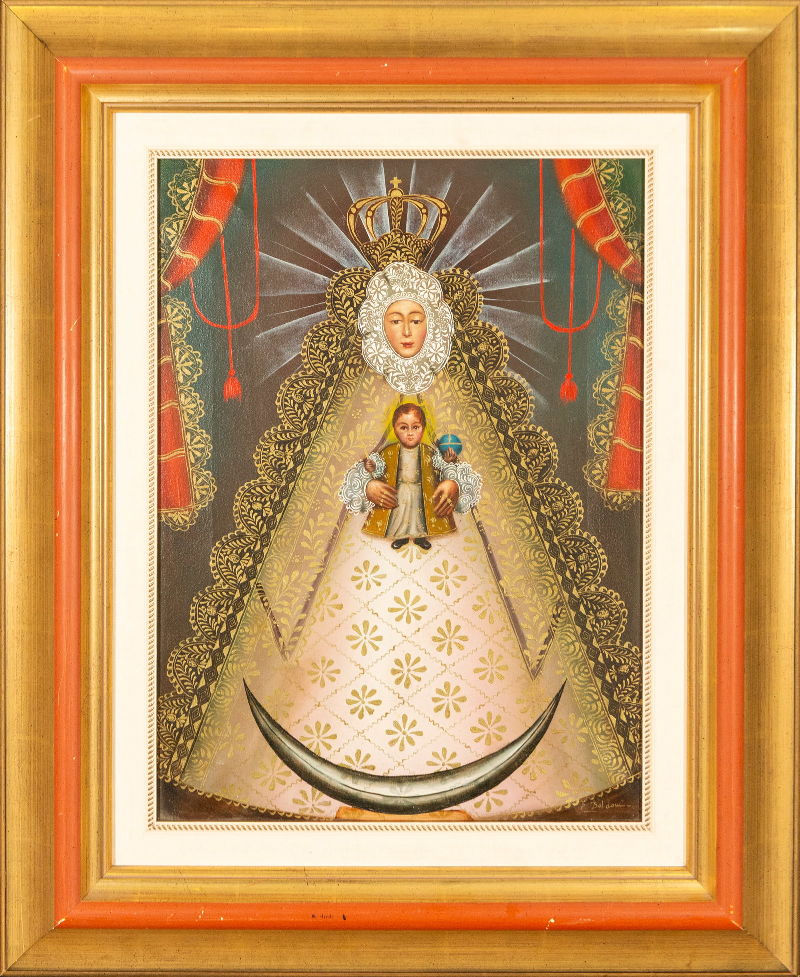 Our Lady of El Rocío. Signed Boldova. Spanish School. 20th Century (1 of 6)