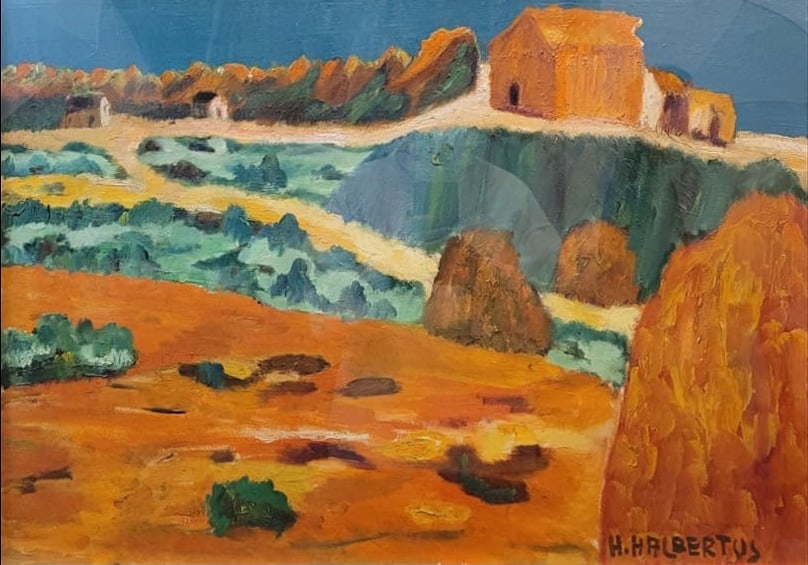 “MEDITERRANEAN LANDSCAPE??, H. HALBERTUS, POST-IMPRESSIONISM, 20TH CENTURY – ITALY: Technique on support: Oil on canvas. Title of the work: “Mediterranean Landscape”. Artist: Signed H. Halbertus. Style: Post-Impressionism. Period: Mid-20th century. Country of origin: Italy. G