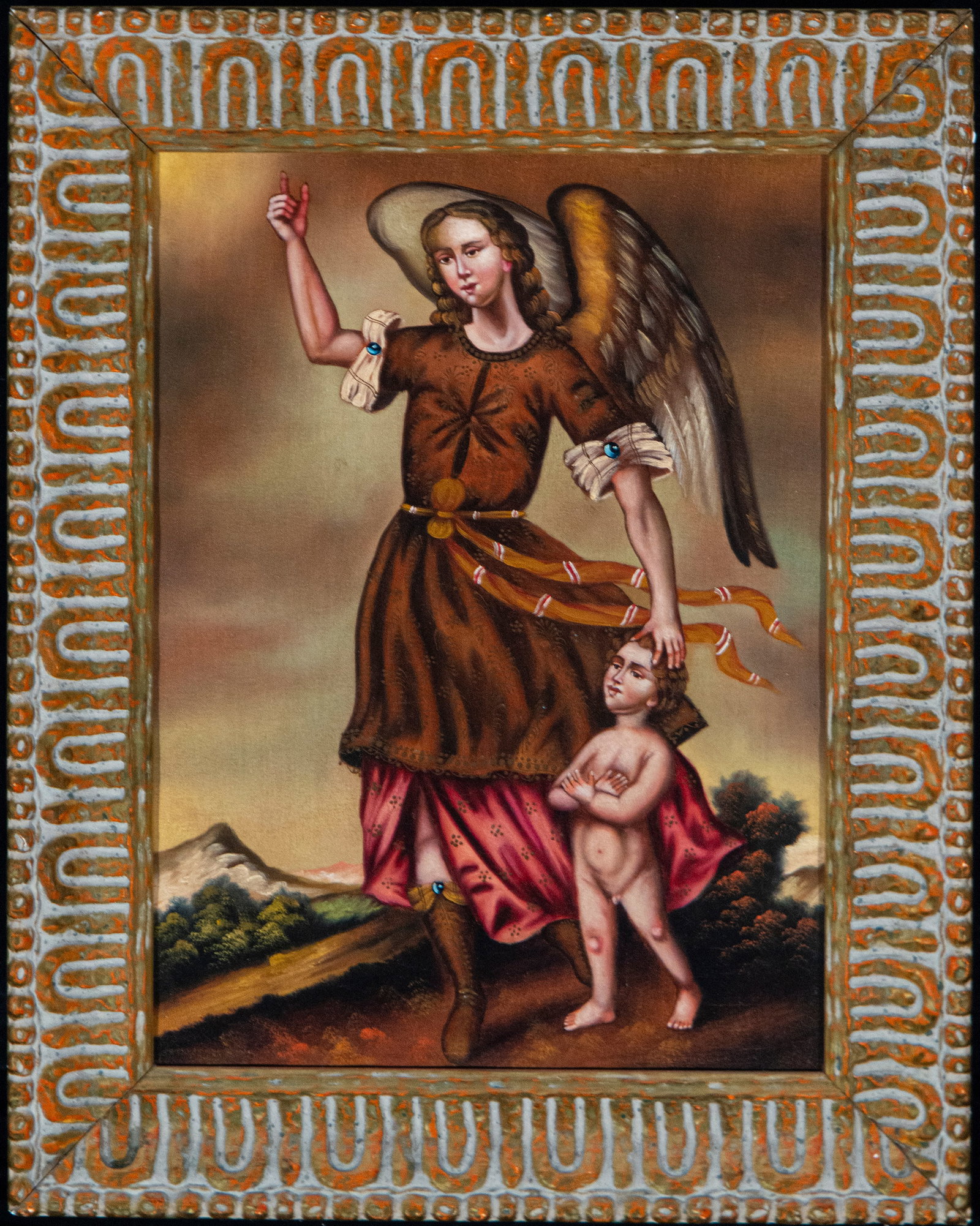 Archangel Saint Michael defeating the devil, Cuzco School, 20th Century (1 of 4)