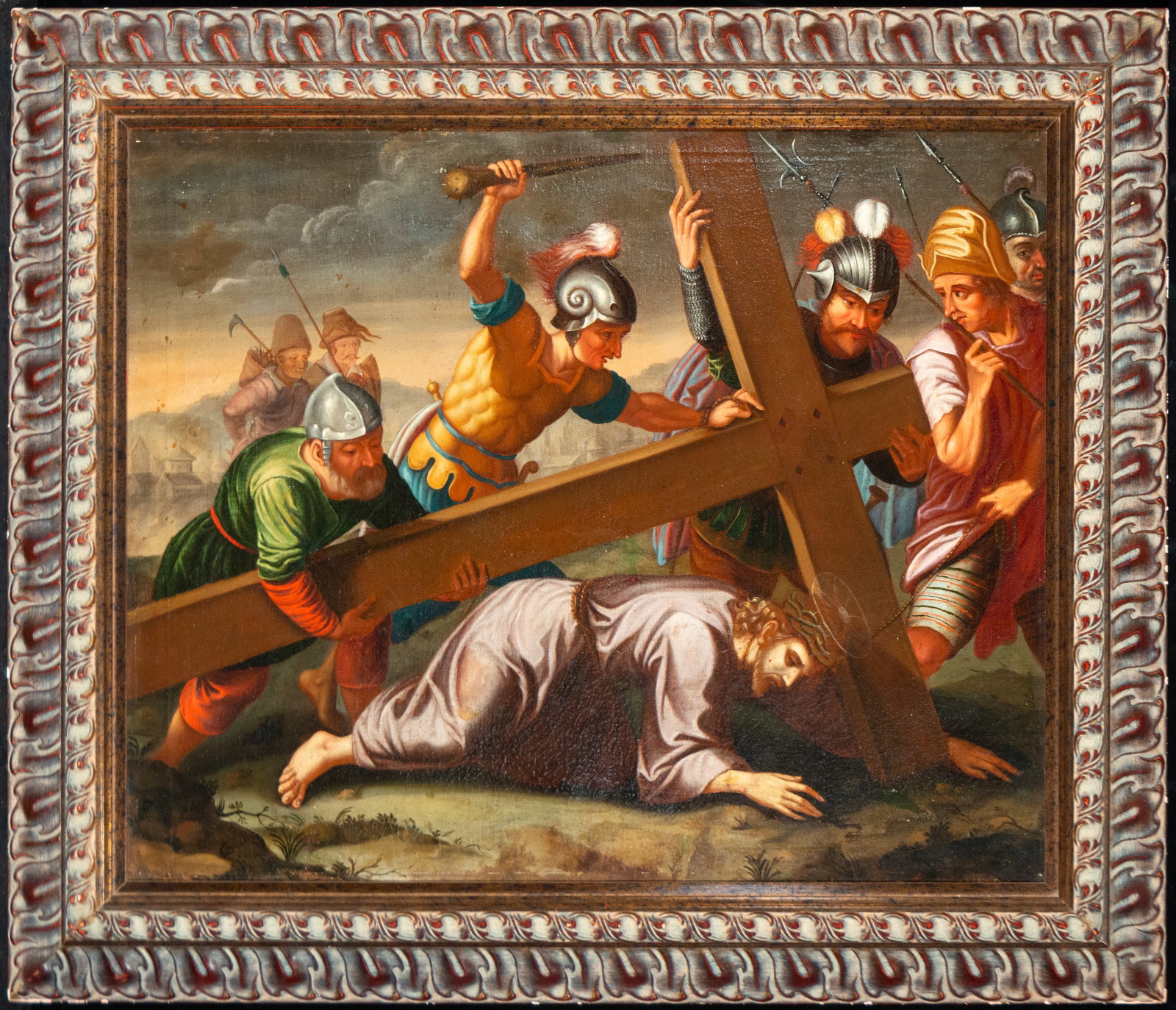 Christ's Fall on the Way to Calvary, Roman Master of the 17th Century (1 of 6)