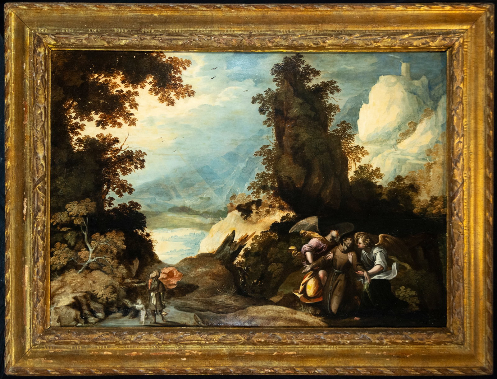 SAINT FRANCIS AND THE ANGEL - 17TH CENTURY FLEMISH MASTER (1 of 7)