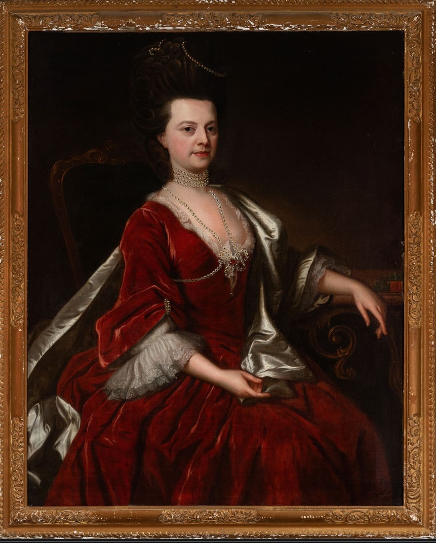 Important female portrait - Style of Thomas Hudson, English School, 18th Century (1 of 5)