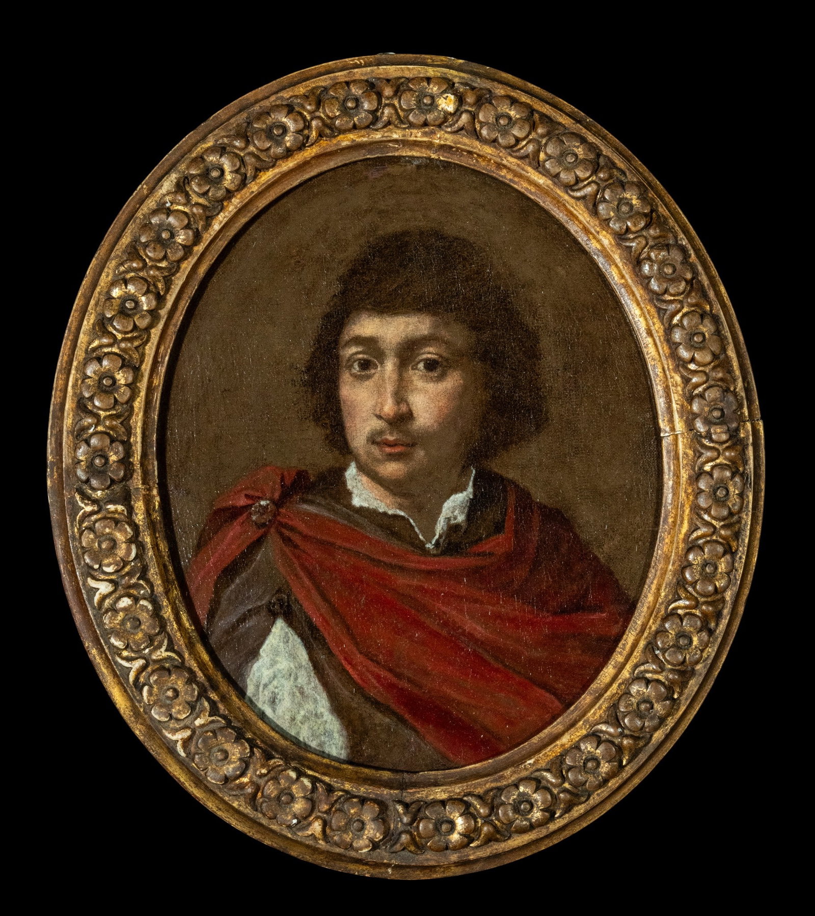 VITTORE GHISLANDI, known as “Fra Galgario?? (Bergamo, Italy, 1655–1743) Attributed - Portrait: Oil on canvas from the first third of the 18th century. Framed dimensions: 40 × 35 cm. Canvas dimensions: 32 × 28 cm. Provenance: formerly in an Italian noble collection; important Spanish private c