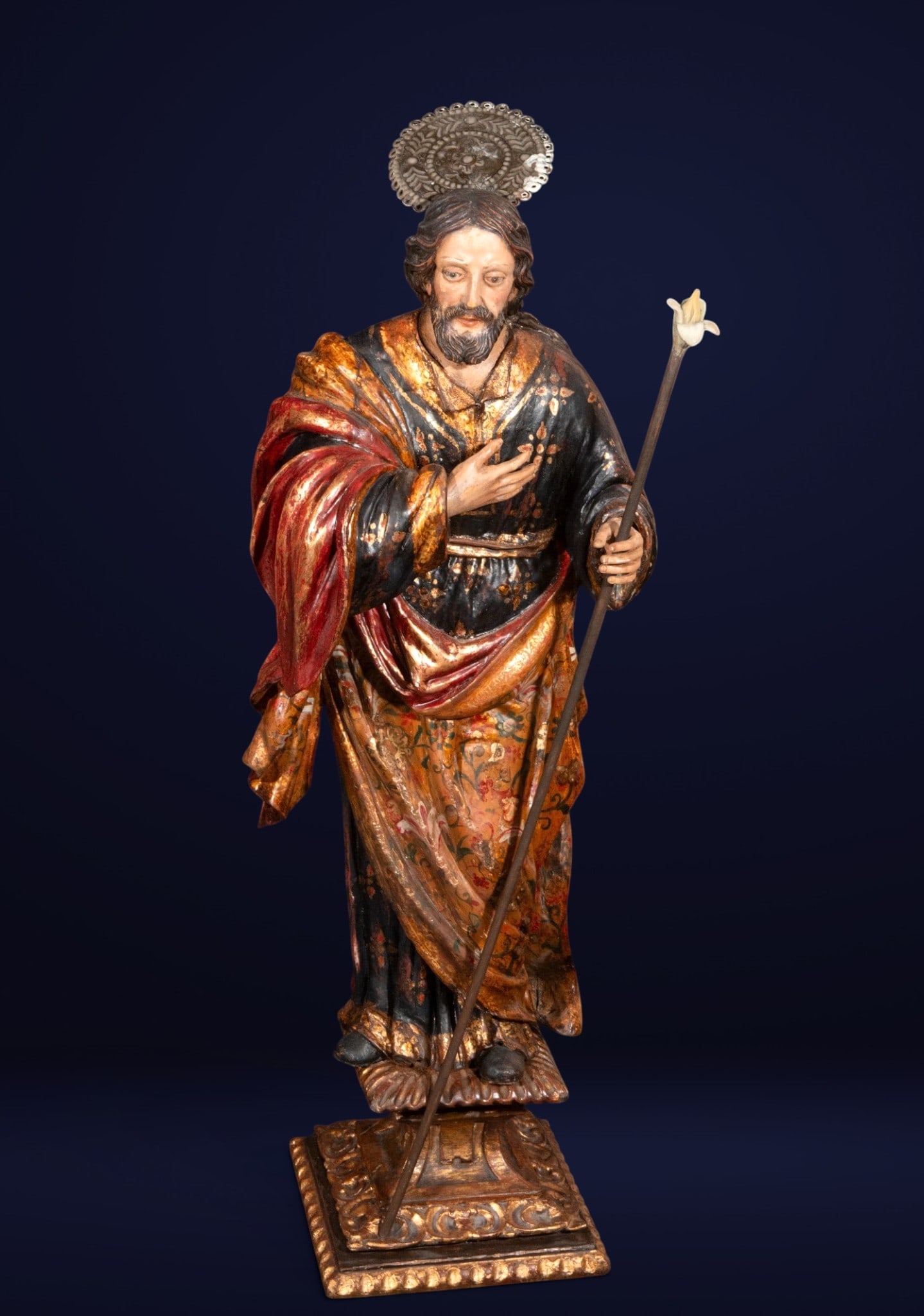 Saint Joseph with flowering staff, Spanish School, 18th Century (1 of 4)