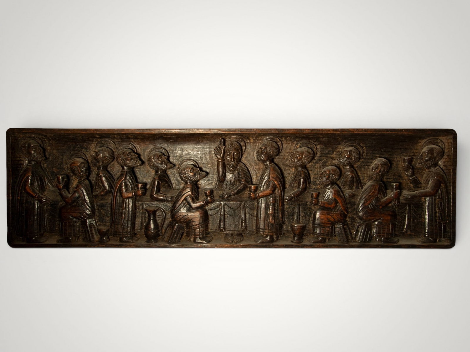 Large Catalan Neo-Romanesque bas-relief from the early 20th century (1 of 4)