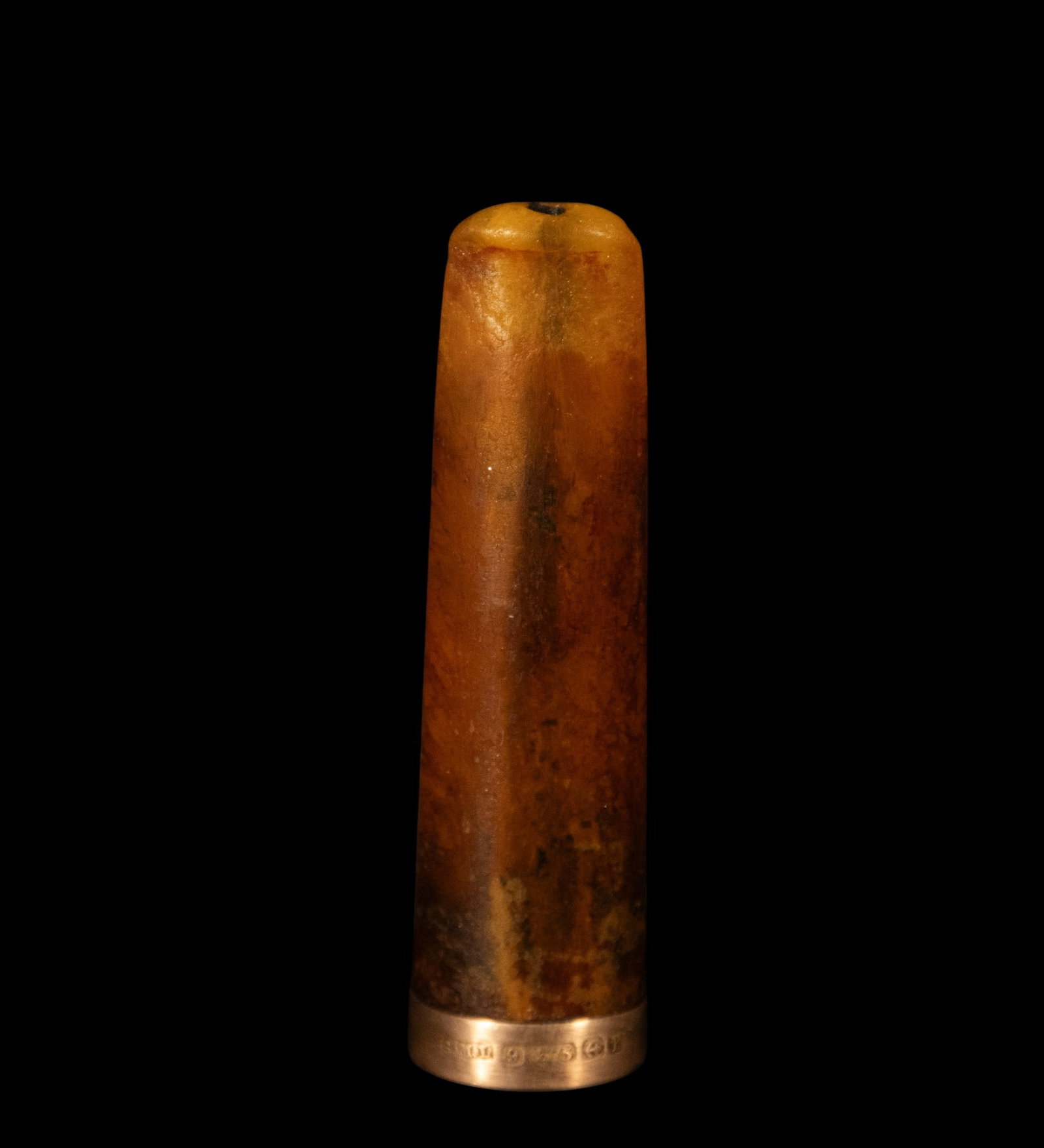 Horn and 9k gold nozzle: Silver box