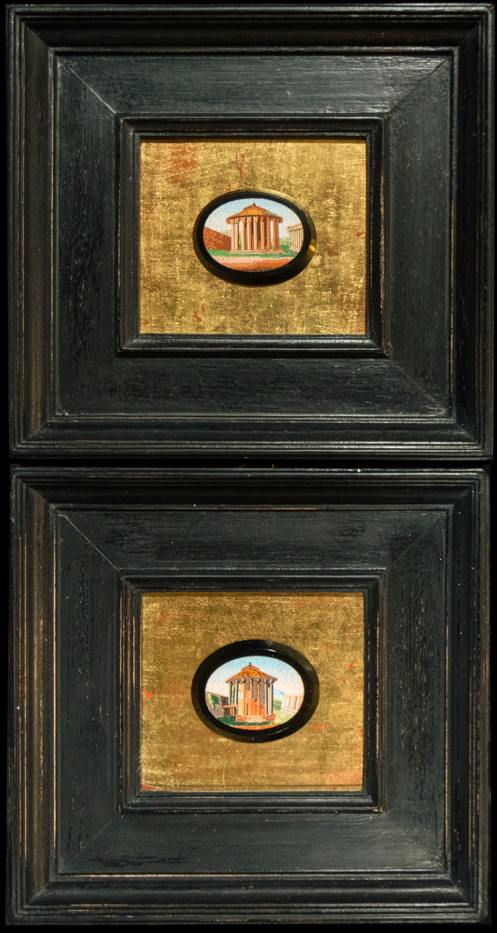 Pair of views of the Temple of Vesta. Roman School. 19th Century (1 of 6)