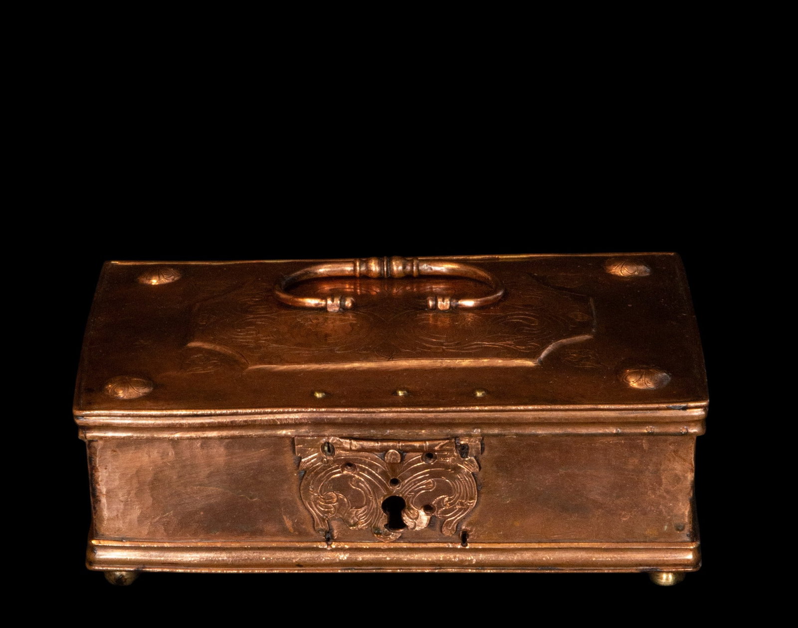 Copper cash box. German School. 17th century (1 of 3)