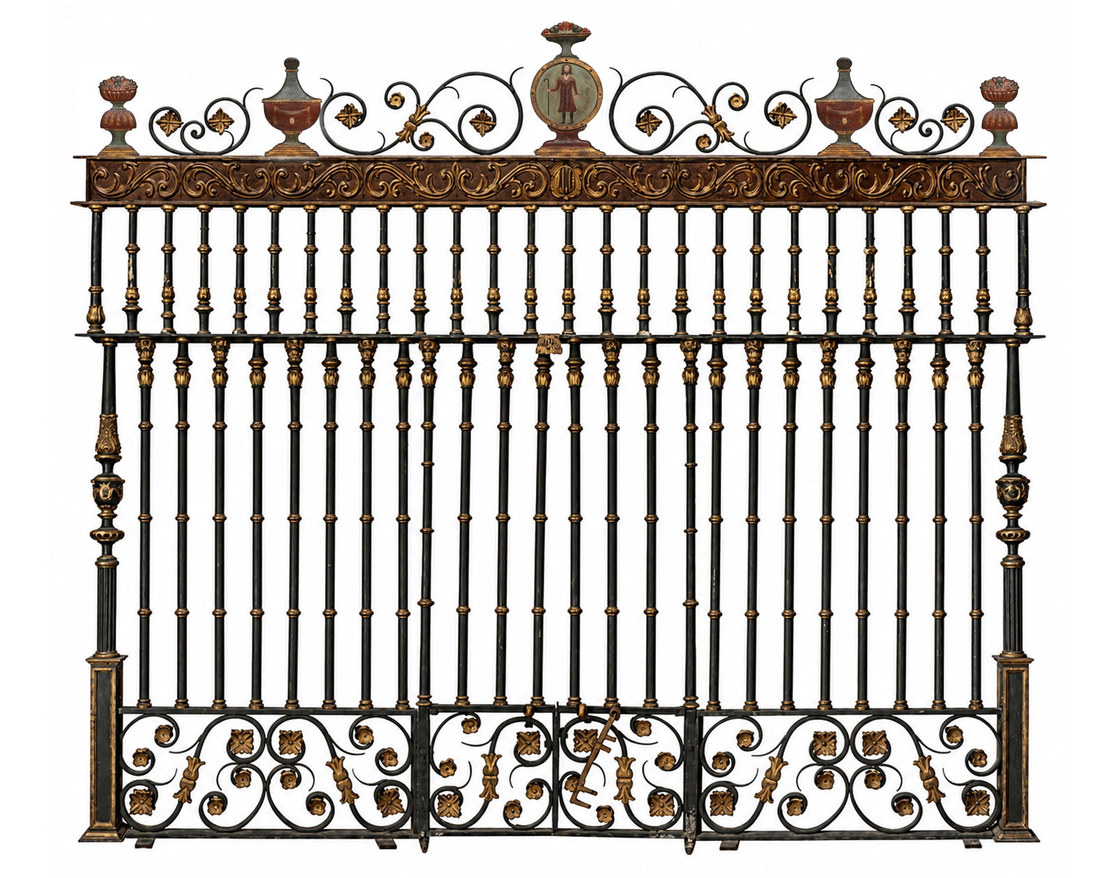 Monumental Spanish Renaissance palace gate with medallion of a Jacobean pilgrim, Castilian School, (1 of 1)