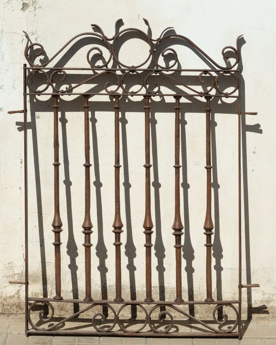 Wrought iron window grille, 18th century (1 of 4)