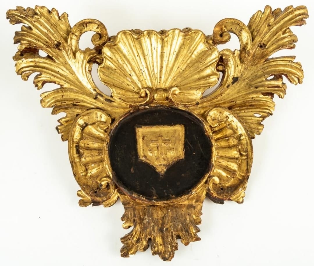 Large and decorative ceiling panel of the Carmelite Order from the 17th-18th century (1 of 2)