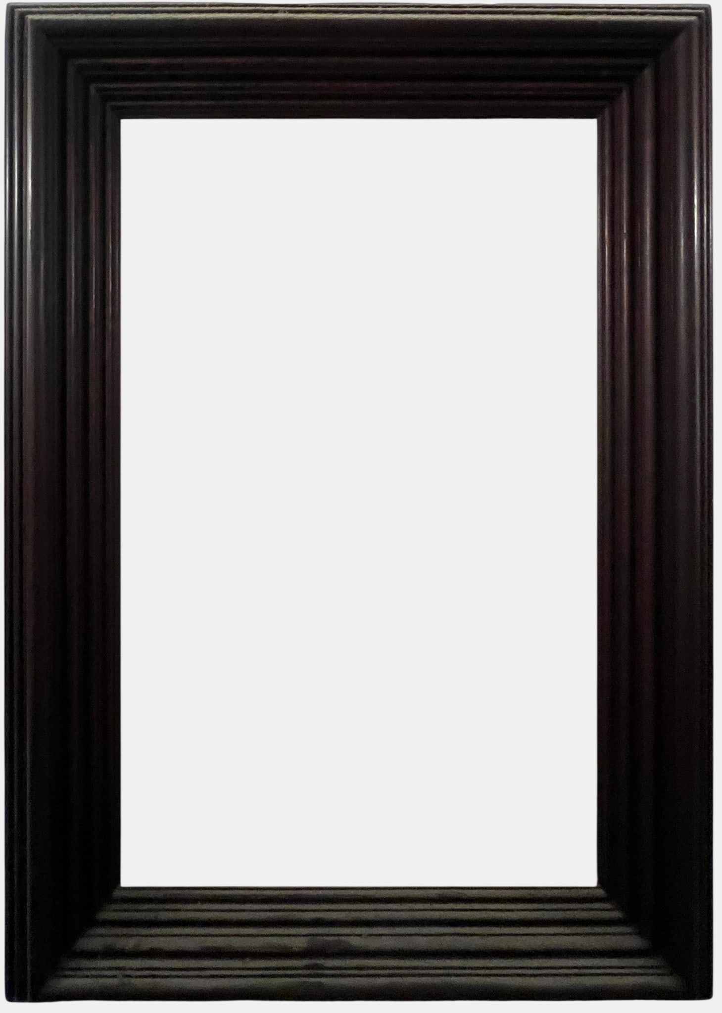 Beautiful ebonized wood frame, early 20th century: Backlight dimensions (for a canvas of these dimensions): 78.5 x 50 cm. External dimensions: 97 x 67 cm