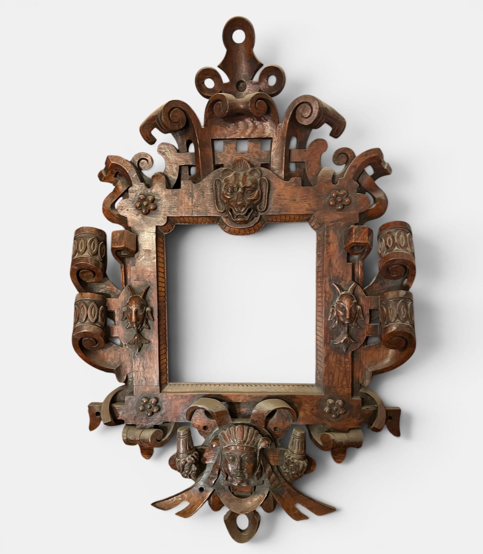 Rare antique Arts and Crafts 1930s wooden mirror frame (1 of 7)