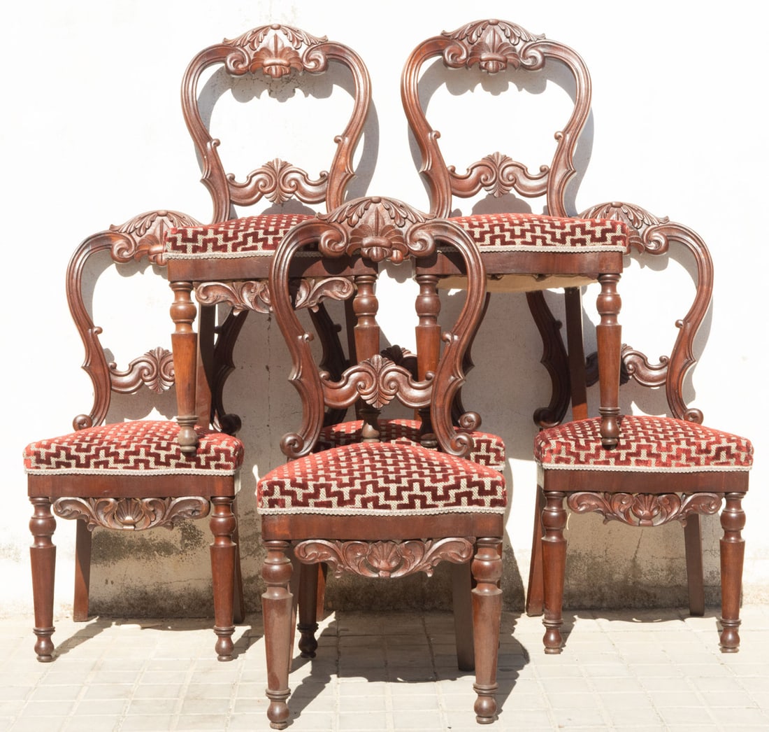 Lot of 6 English mahogany chairs, 19th century (1 of 1)