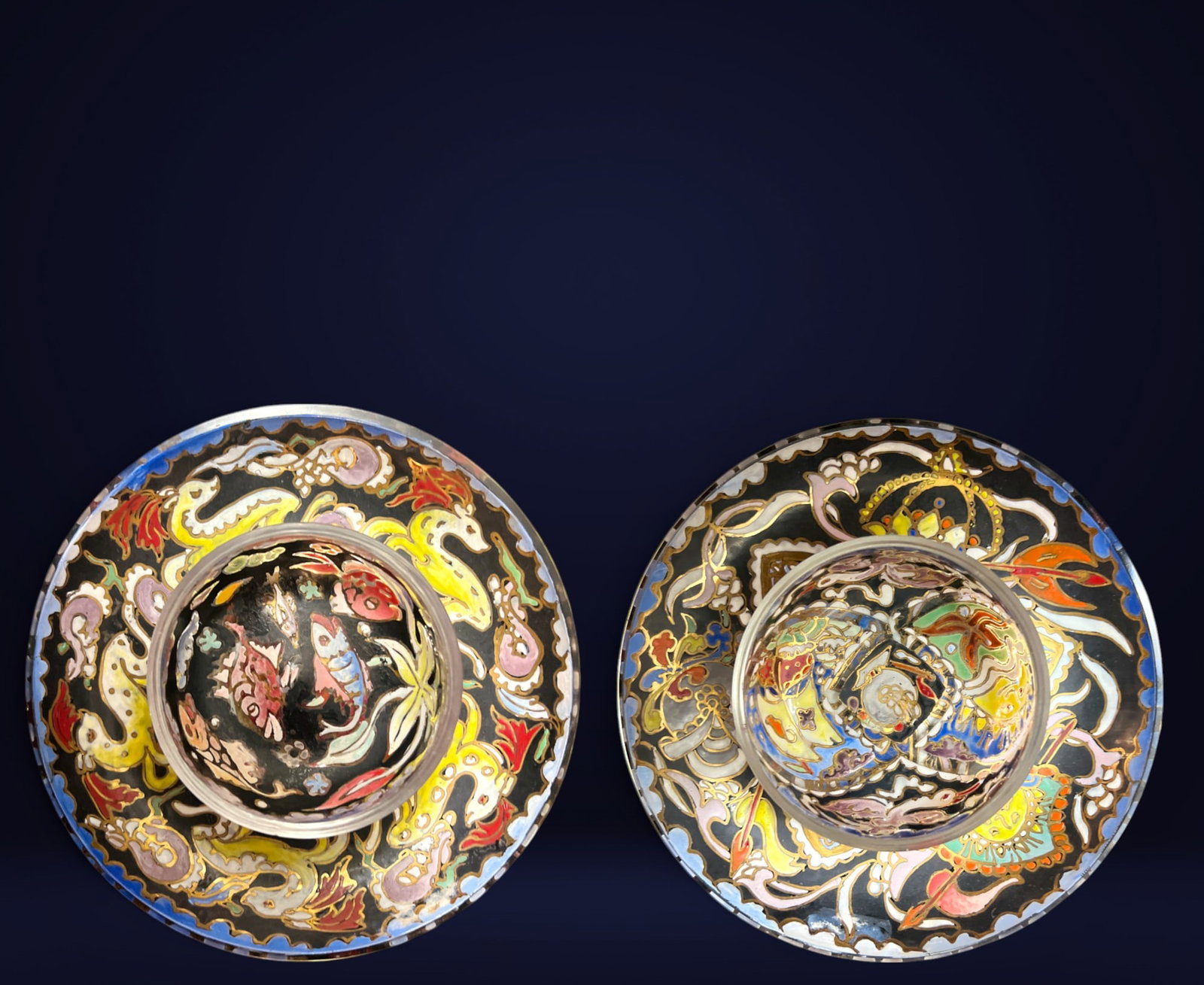 Pair of Italian aperitif plates signed Rollo, Art Deco 50s (1 of 11)