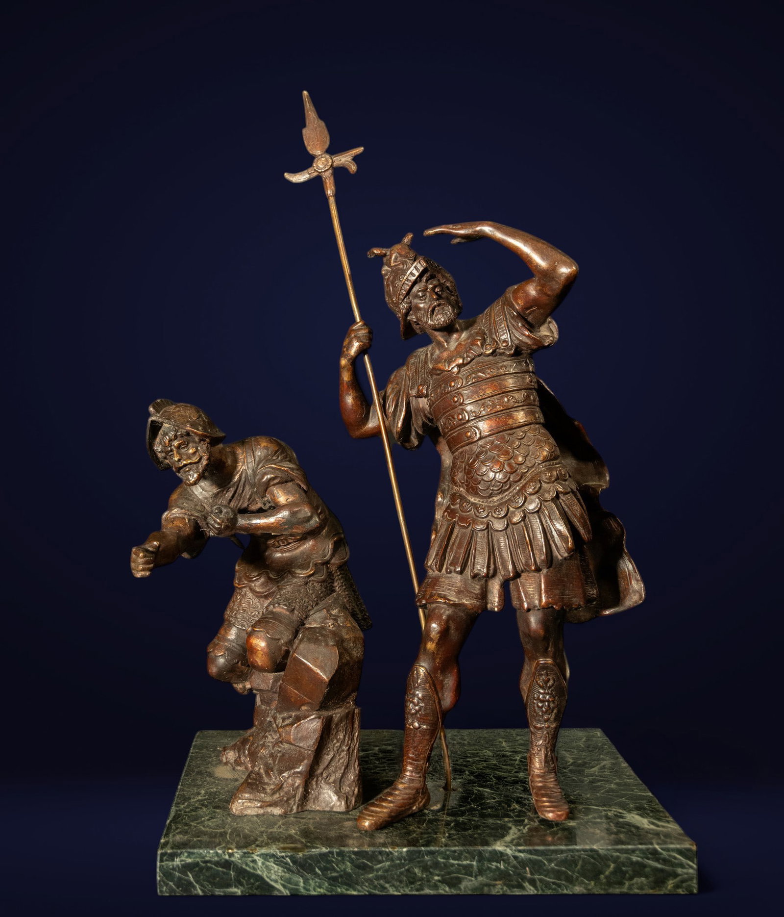 Sculptural group in patinated bronze representing Explorers of Canaan, Spain, 20th century (1 of 10)