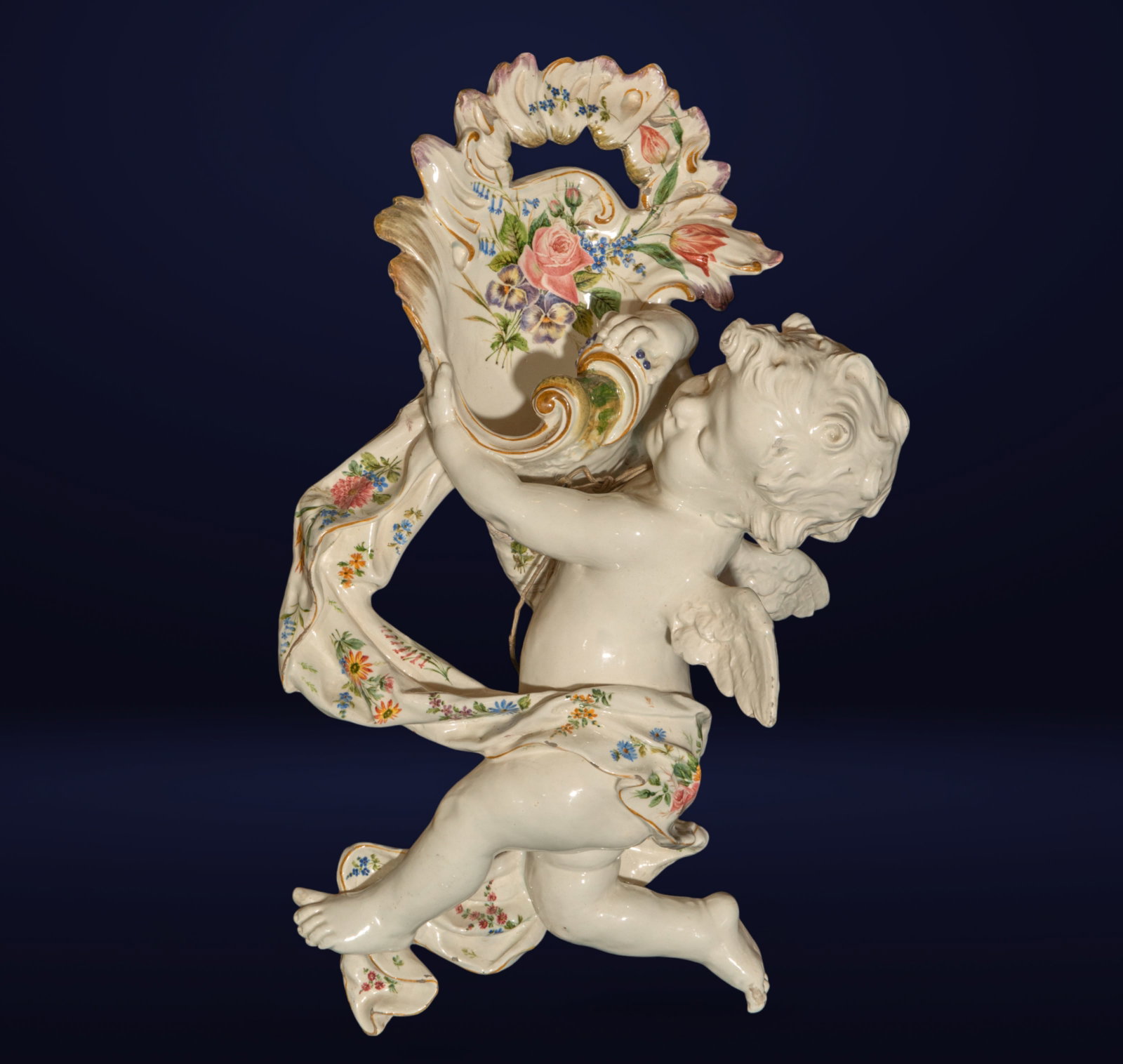 Porcelain angel wall sconce, 20th century (1 of 6)