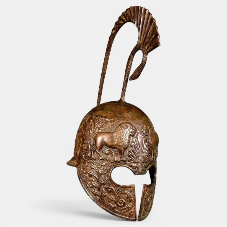 Greco-Roman helmet decorated with lions. Classical Greco-Roman inspiration. 20th century (1 of 5)