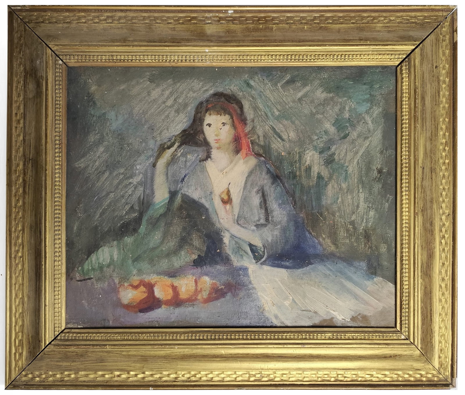 Impressionist School, style of Marie Laurencin: Oil on canvas, 45x53cm framed, 33x41cm the canvas.