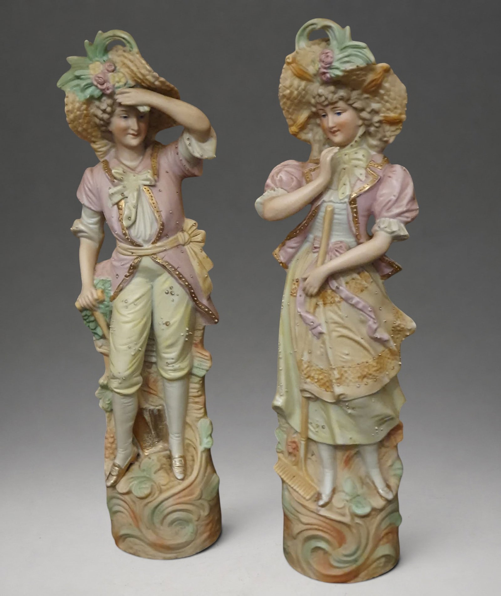 Austrian porcelain couple, 19th-20th centuries: 30 cm high