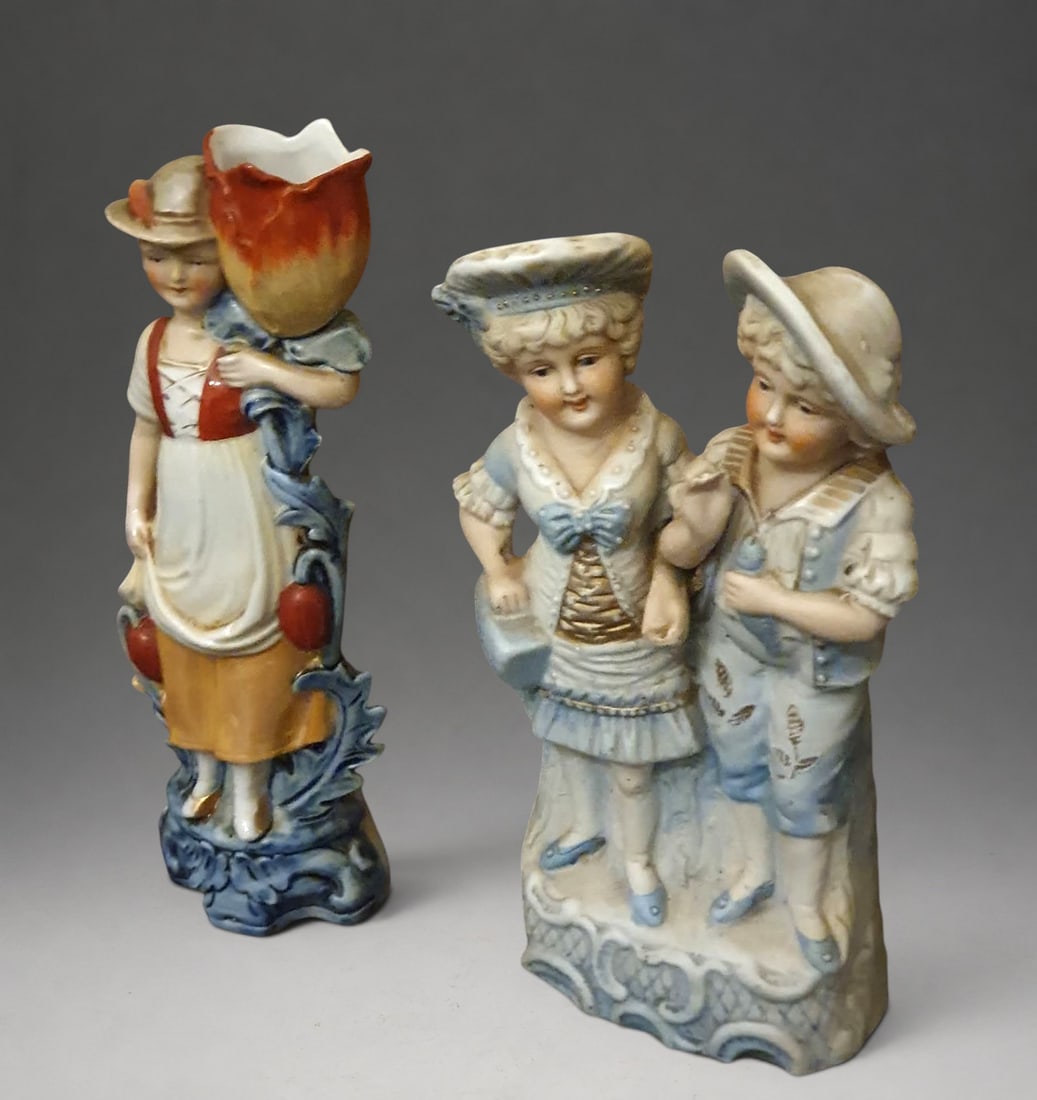 Austrian porcelain couple, 19th-20th centuries: 34 cm high