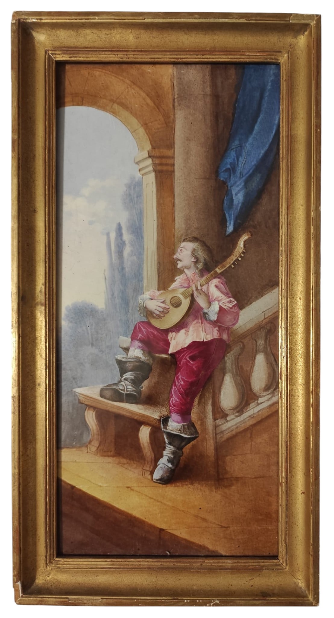Large plaque in polychrome Austrian porcelain, 19th century (1 of 3)