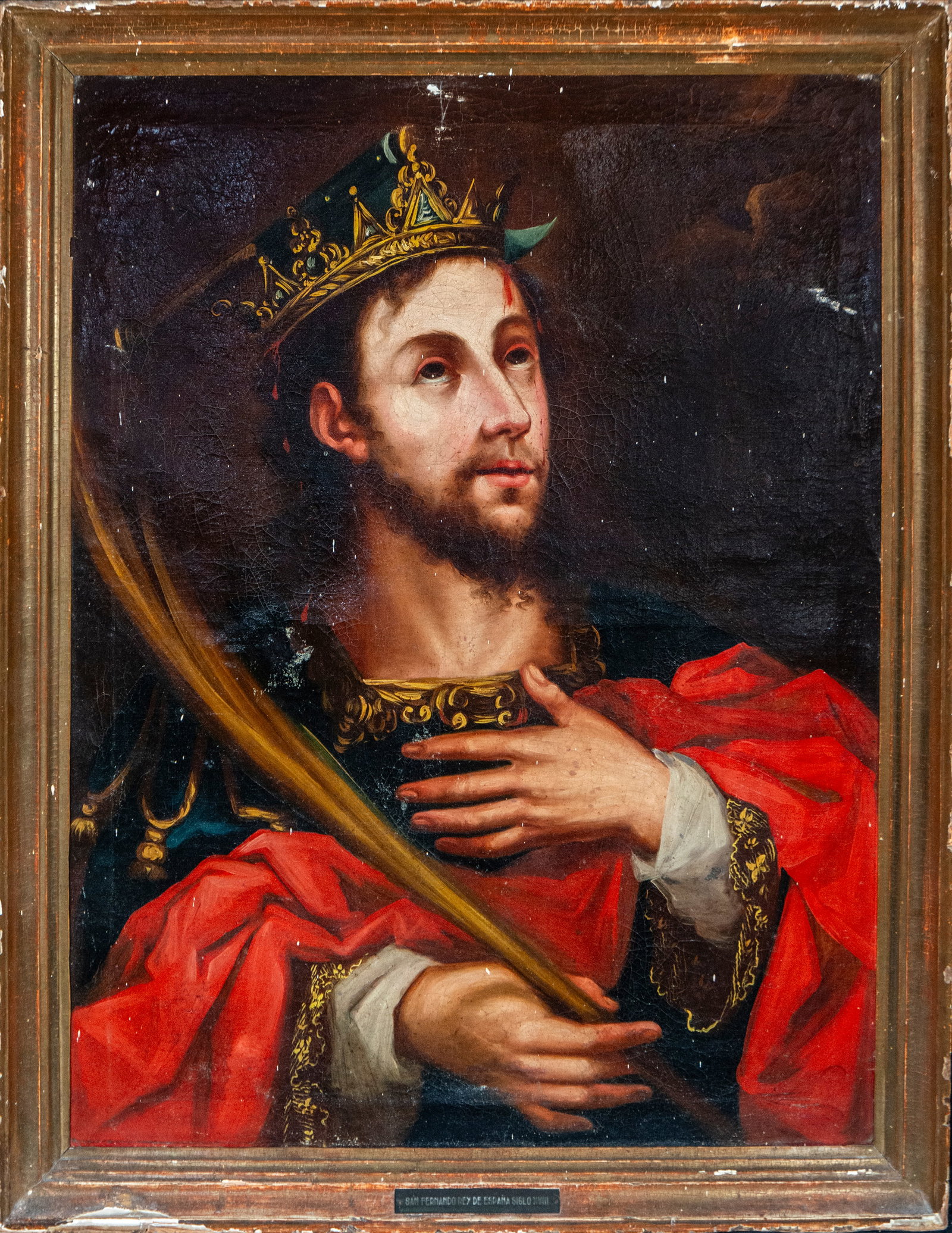 Saint Ferdinand, King of Spain. Spanish or Colonial School. 18th Century (1 of 4)