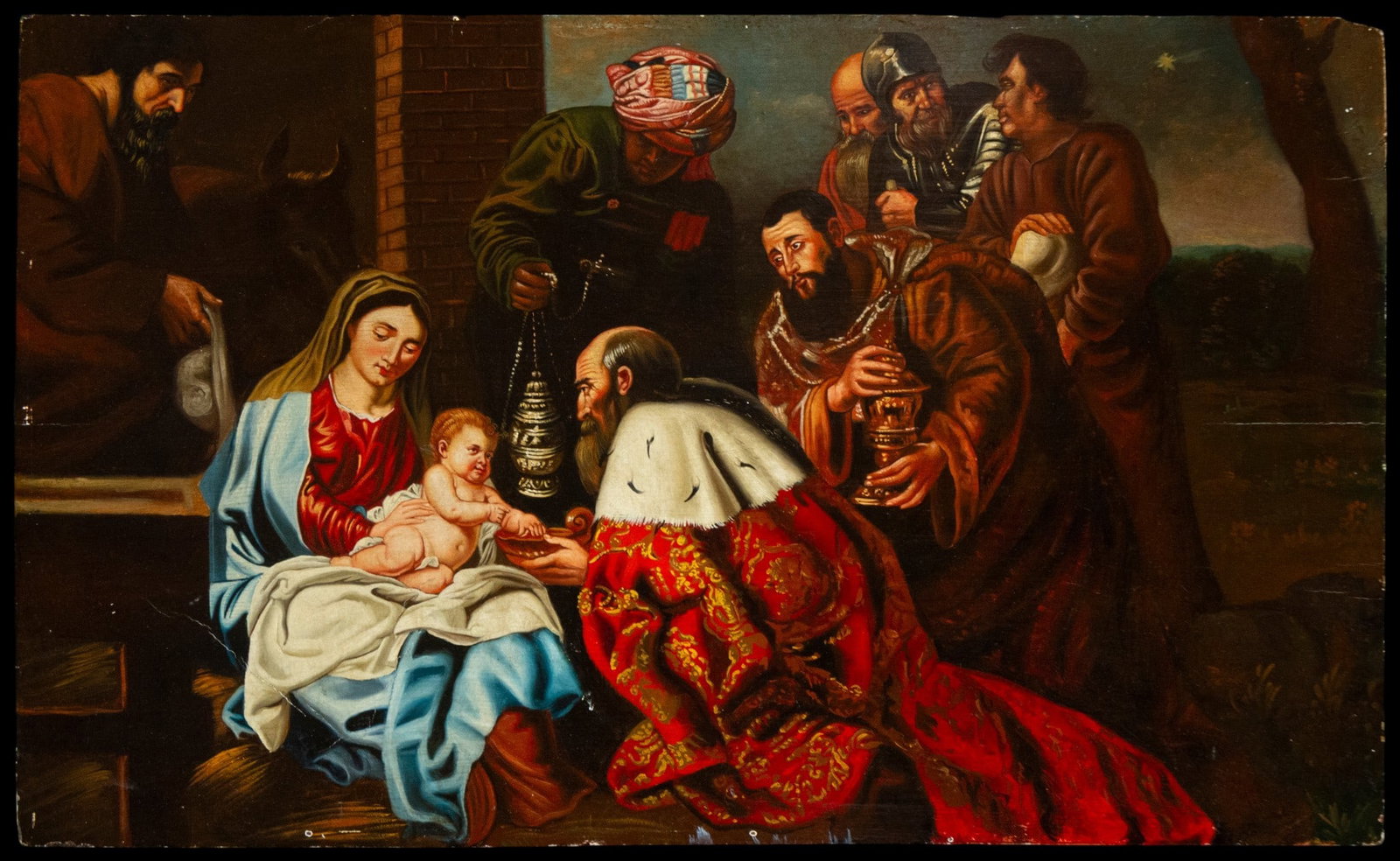 Important Annunciation on panel, 17th-18th century, Flemish or Italian painter (1 of 8)