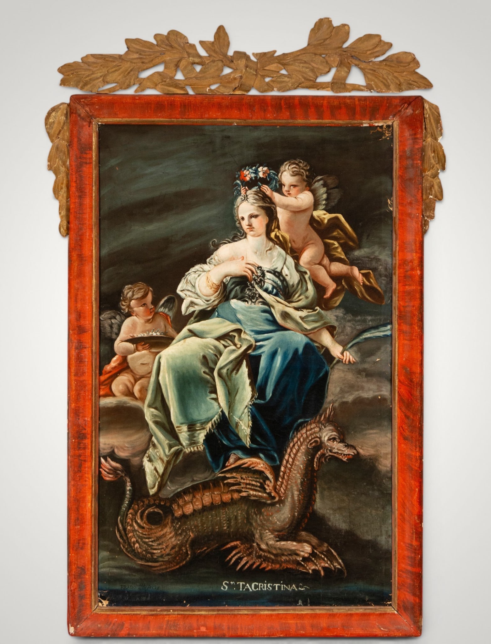 SANTA CRISTINA - ITALIAN SCHOOL OF CORRADO GIACQUINTO, 18TH CENTURY: Oil on canvas. Dimensions without frame: 121 x 75 cm. Dimensions with frame: 153 x 100 cm.