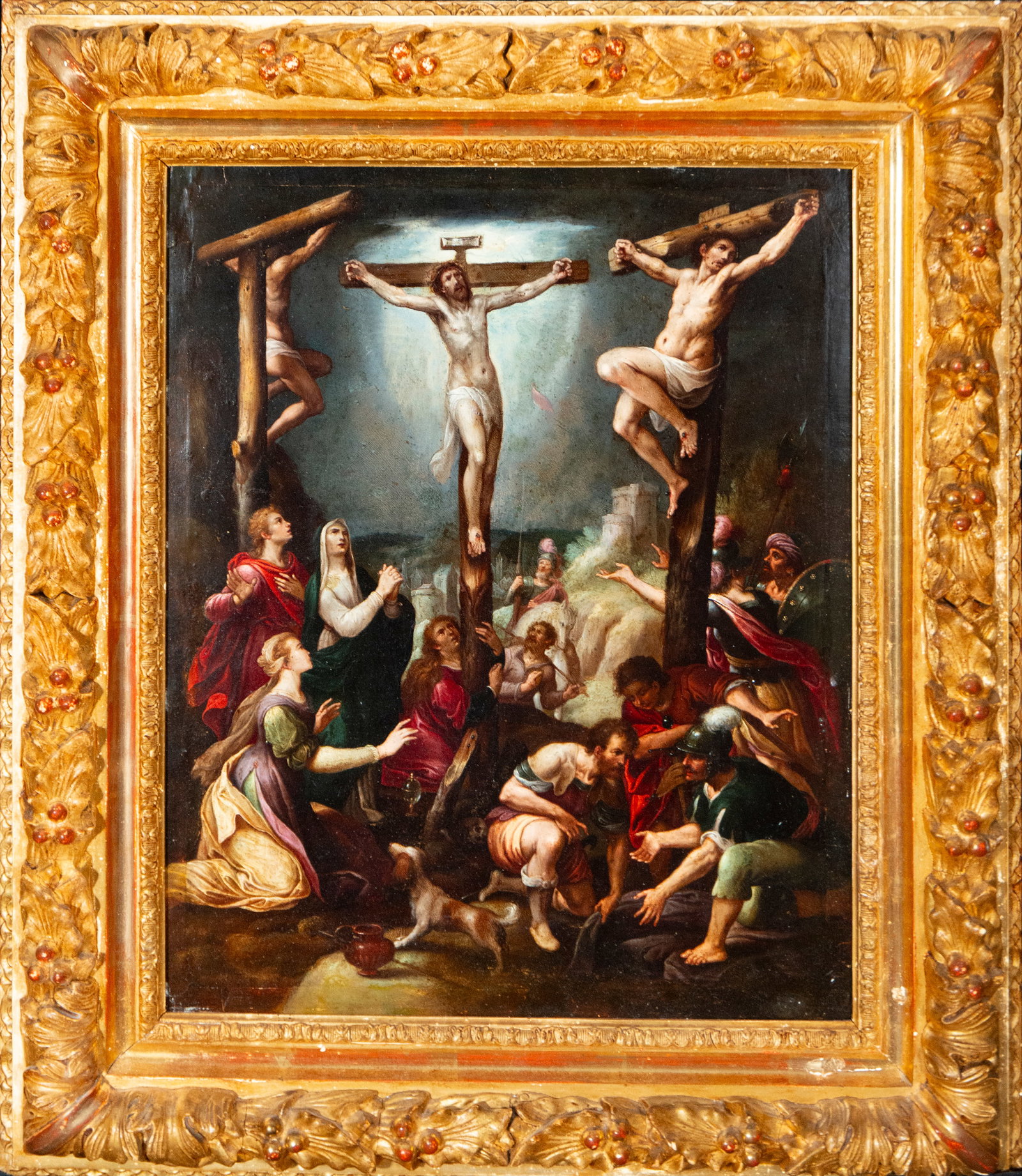 PAUL O MARTEN DE VOS, 16TH CENTURY - IMPORTANT CRUCIFIXION ON PANELS (1 of 6)