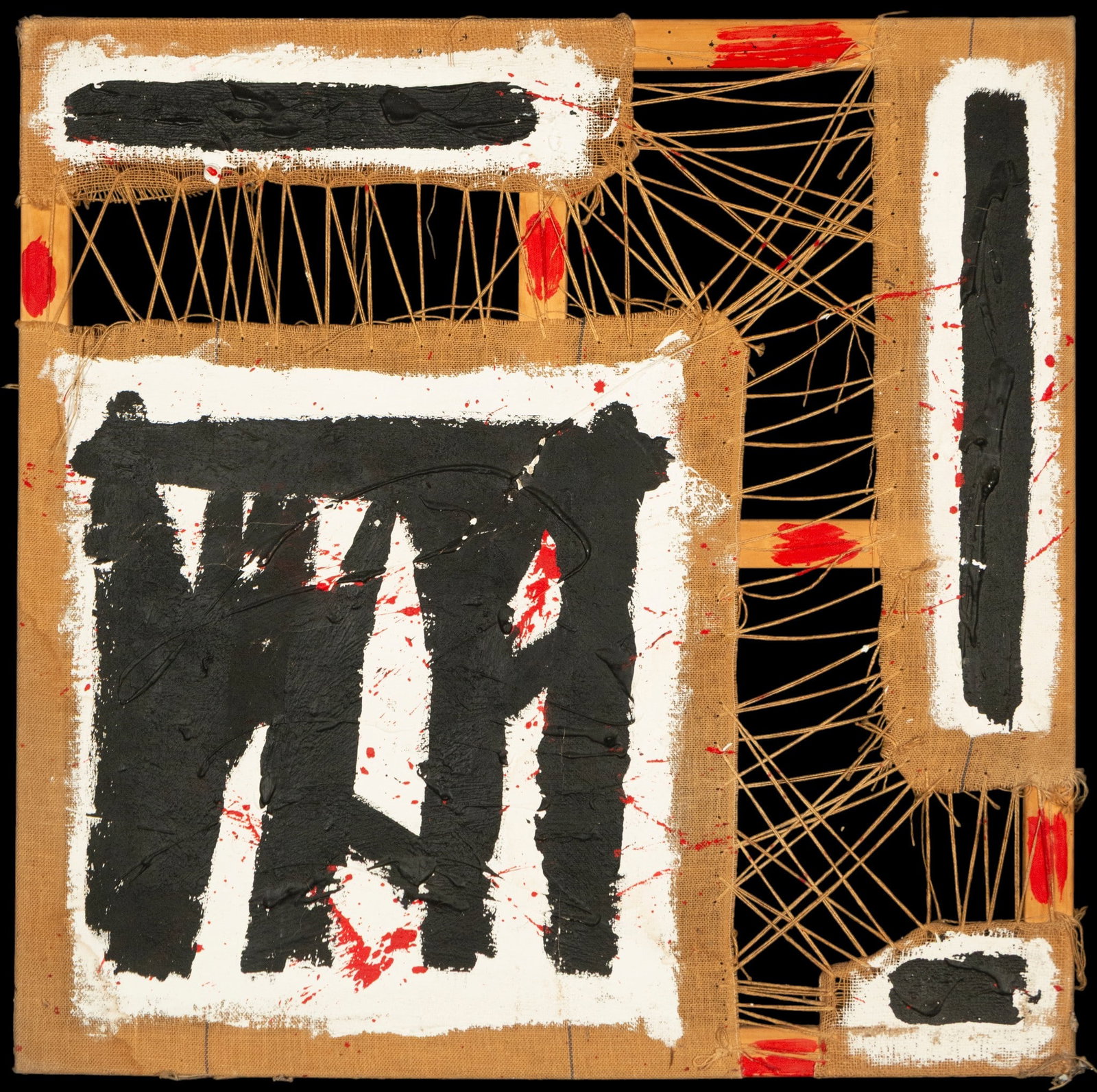 Mixed media abstract painting. Informal abstract art. 20th century (1 of 4)
