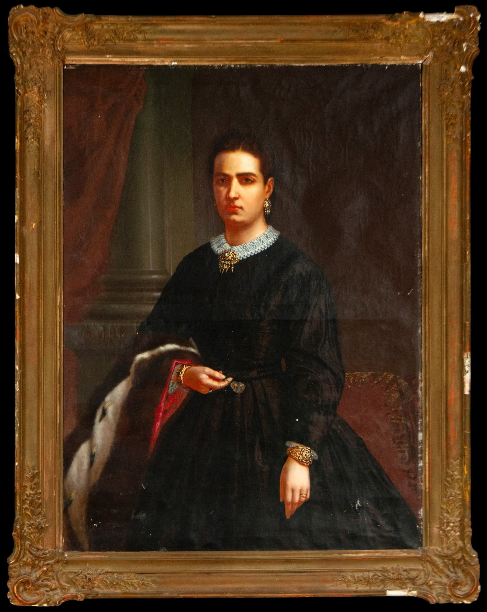 Portrait of a lady. Spanish School. 19th century (1 of 7)