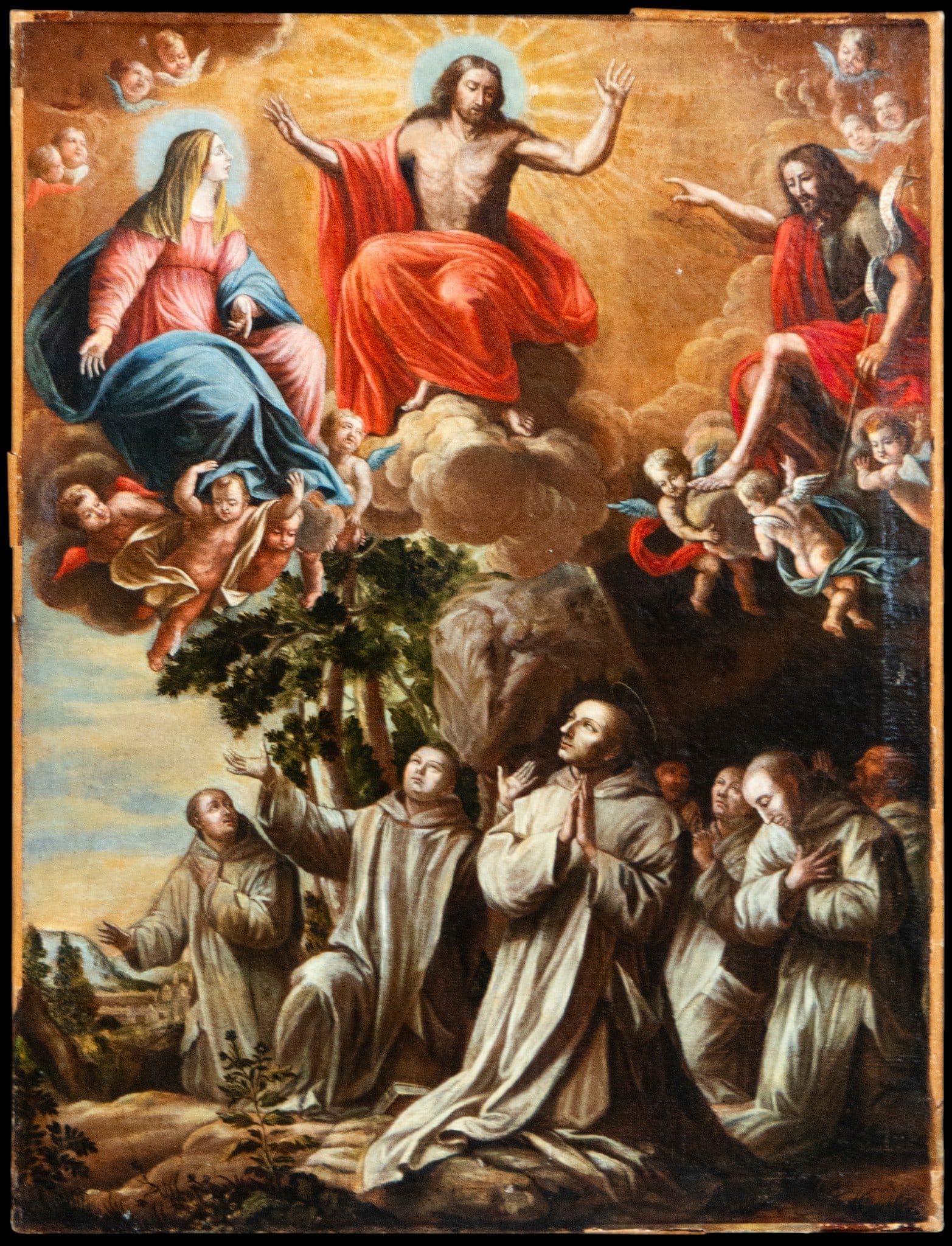 Vision of Saint Bernard. Italian School. 17th Century: Oil on canvas. Measurements 66 × 50 cm.
