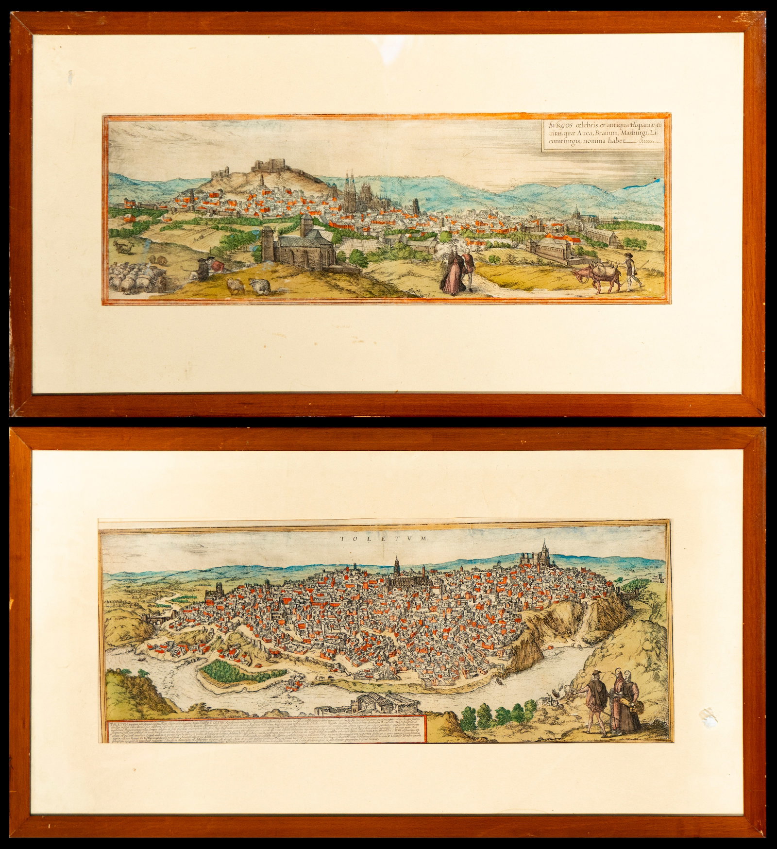 Pair of engravings depicting views of the city of Toledo. Flemish School. 16th century (1 of 12)