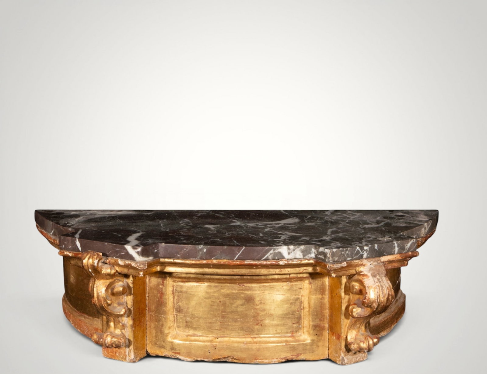 Wall-mounted console table with marble top. European School. 18th century (1 of 4)