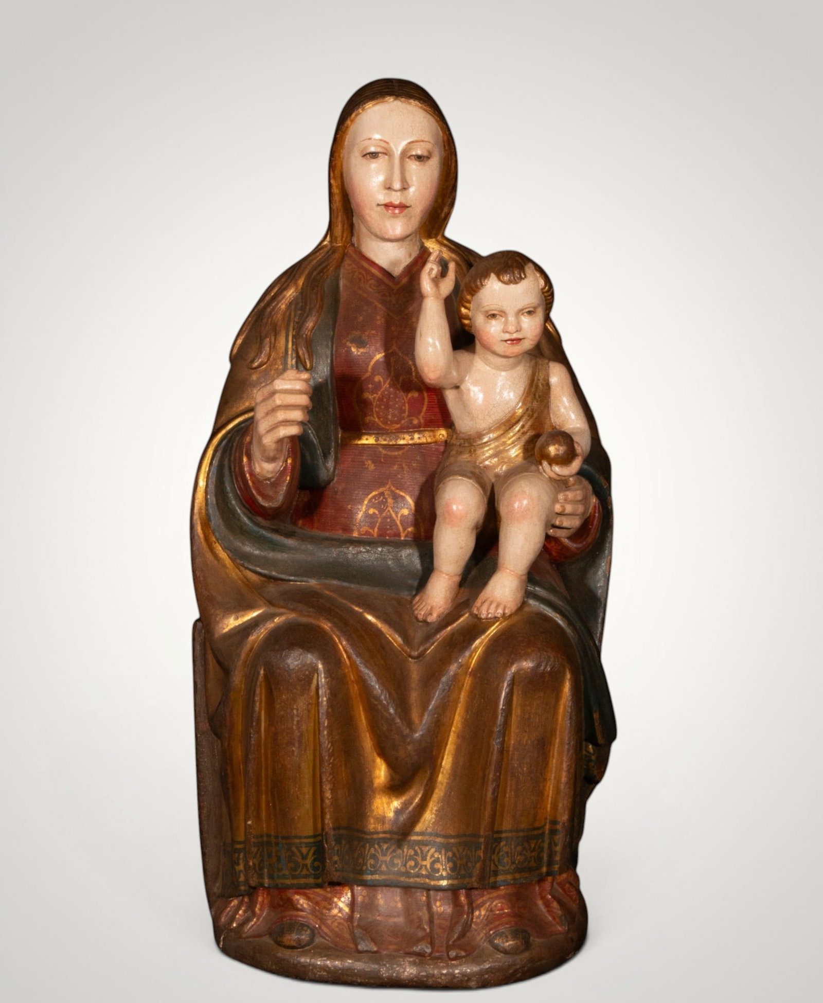 Virgin and Child Enthroned. School. Following Hispano-Flemish Romanist models (1 of 6)