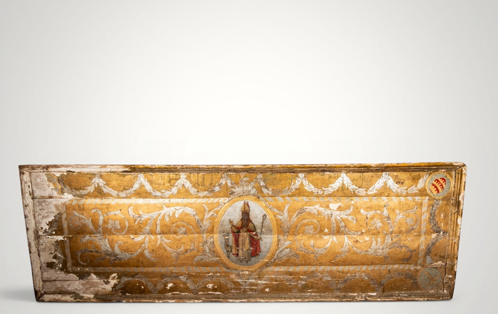 Large Baroque Panel with Saint Bishop from the 17th Century (1 of 1)