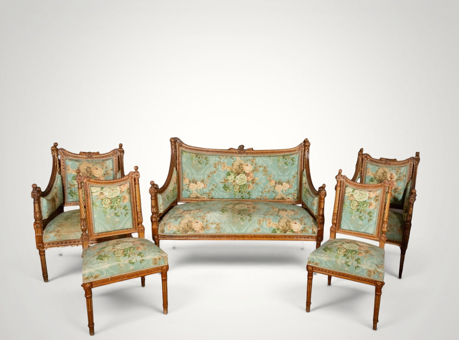 Five-piece parlor set. Louis XVI style. French School. 19th century (1 of 4)