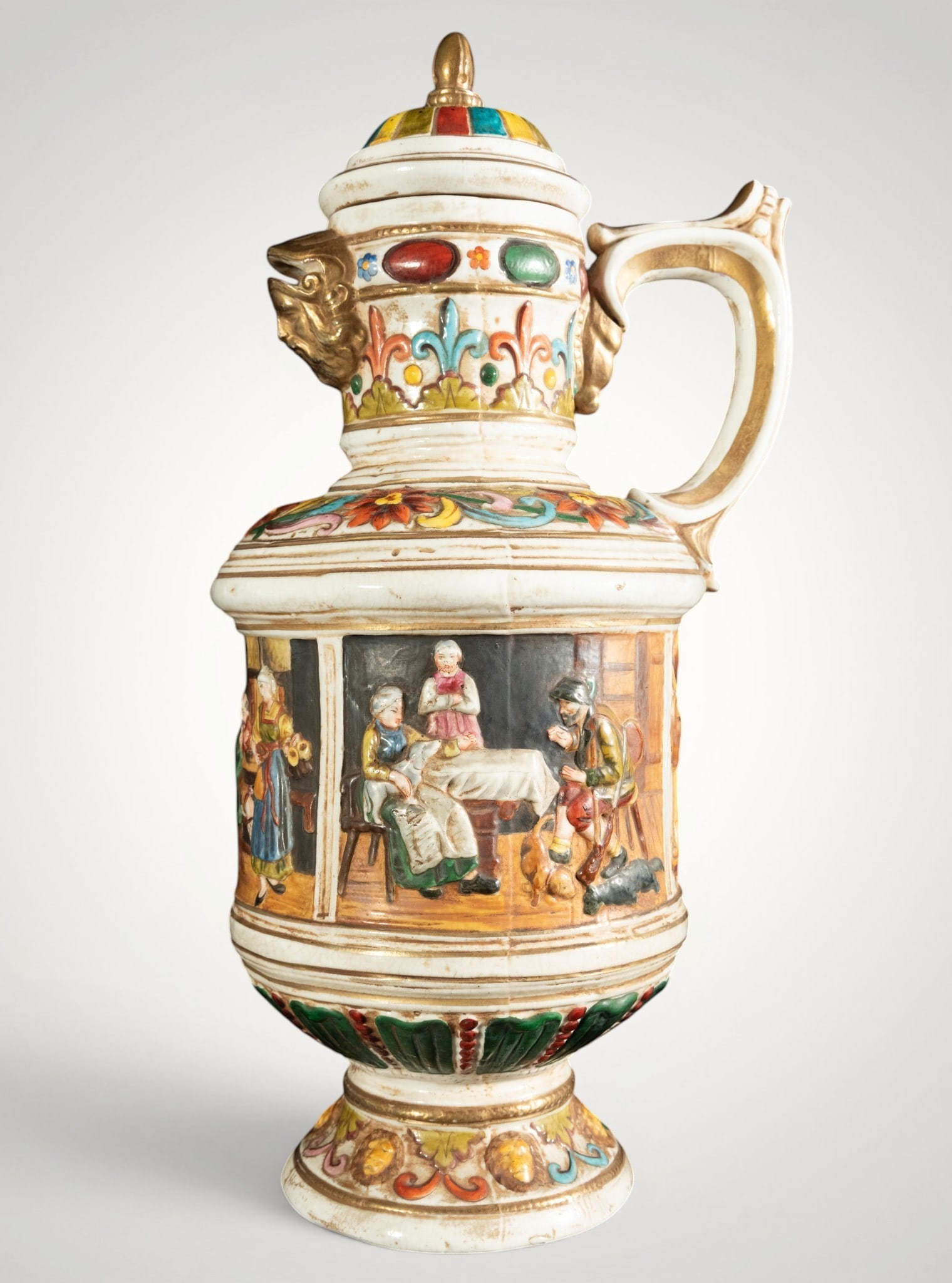 Large Tankard in Capodimonte Ceramics, 19th Century (1 of 9)