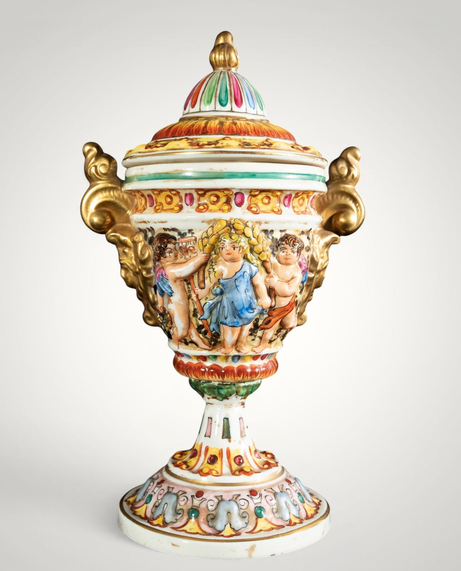 Candy dish in Capodimonte ceramic, 19th century (1 of 6)