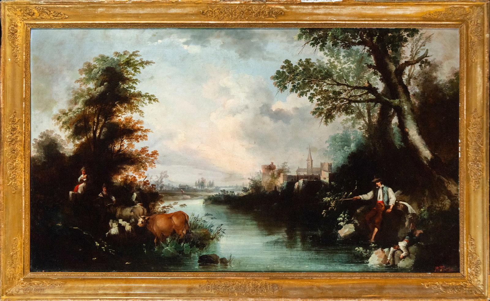 Manuel Barrón (Seville, 1814 – Seville, 1884), signed, Seville school of the early 19th century: Oil on canvas, 125 x 75 cm, framed measurements: 135 x 82 cm