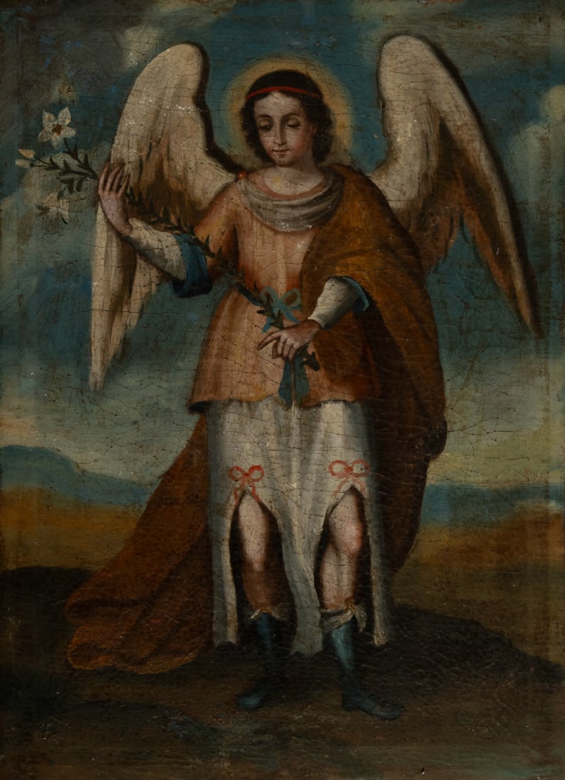 Archangel Saint Gabriel - Caribbean colonial school of New Granada of the 18th century (1 of 5)