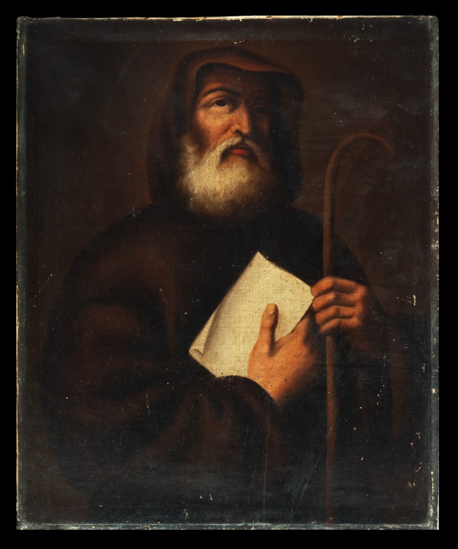 San Francisco de Paula, Rome, 17th century Bolognese school: Oil on canvas, painting measurements: 72 x 60 cm