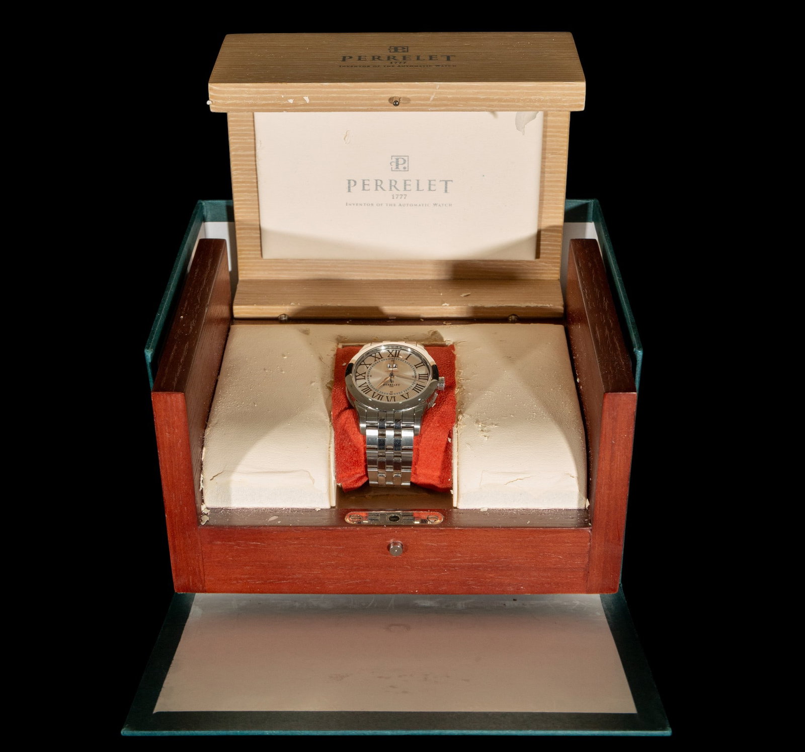 Perrelet brand automatic steel watch: 5 cm x 4.5 cm
