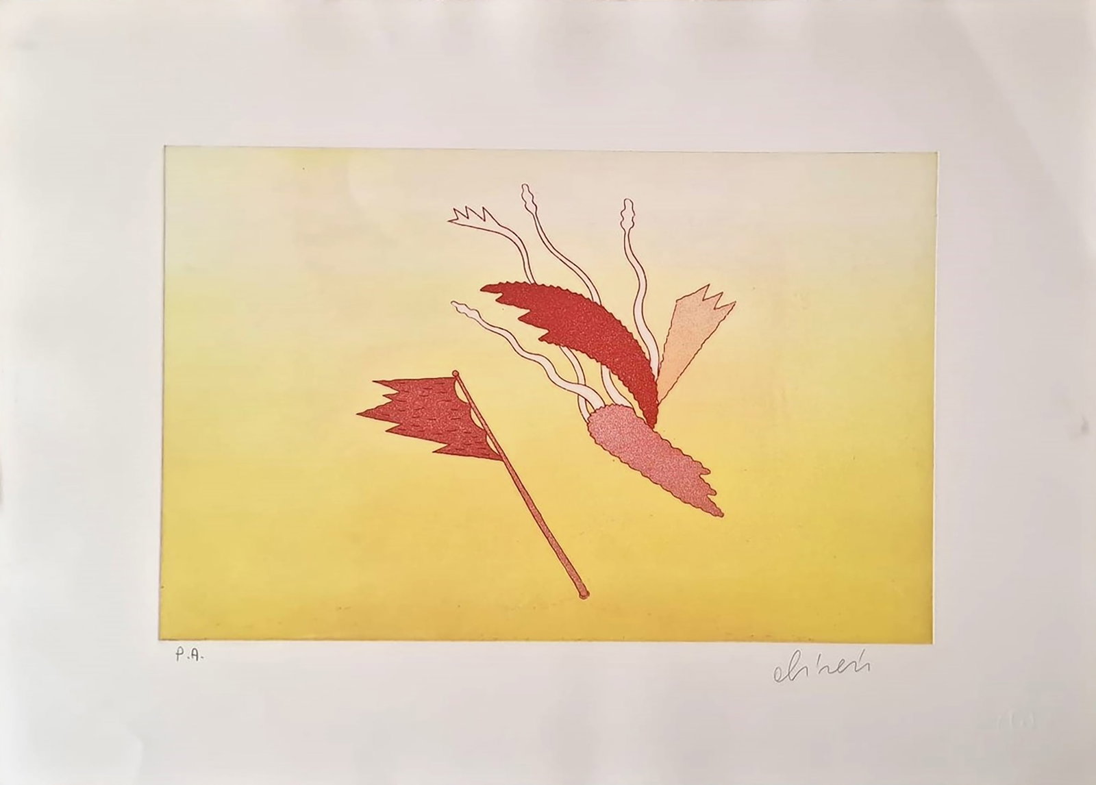 LUCA ALINARI (Florence, 1943 – 2019) – Punto dell'anima (1990): Etching and aquatint on paper. measurements 50 × 70 cm. Signed in pencil in the lower right corner. PA copy. Edition of 150 copies in Roman numerals. Included in the Punto dell anima folder. Batch in