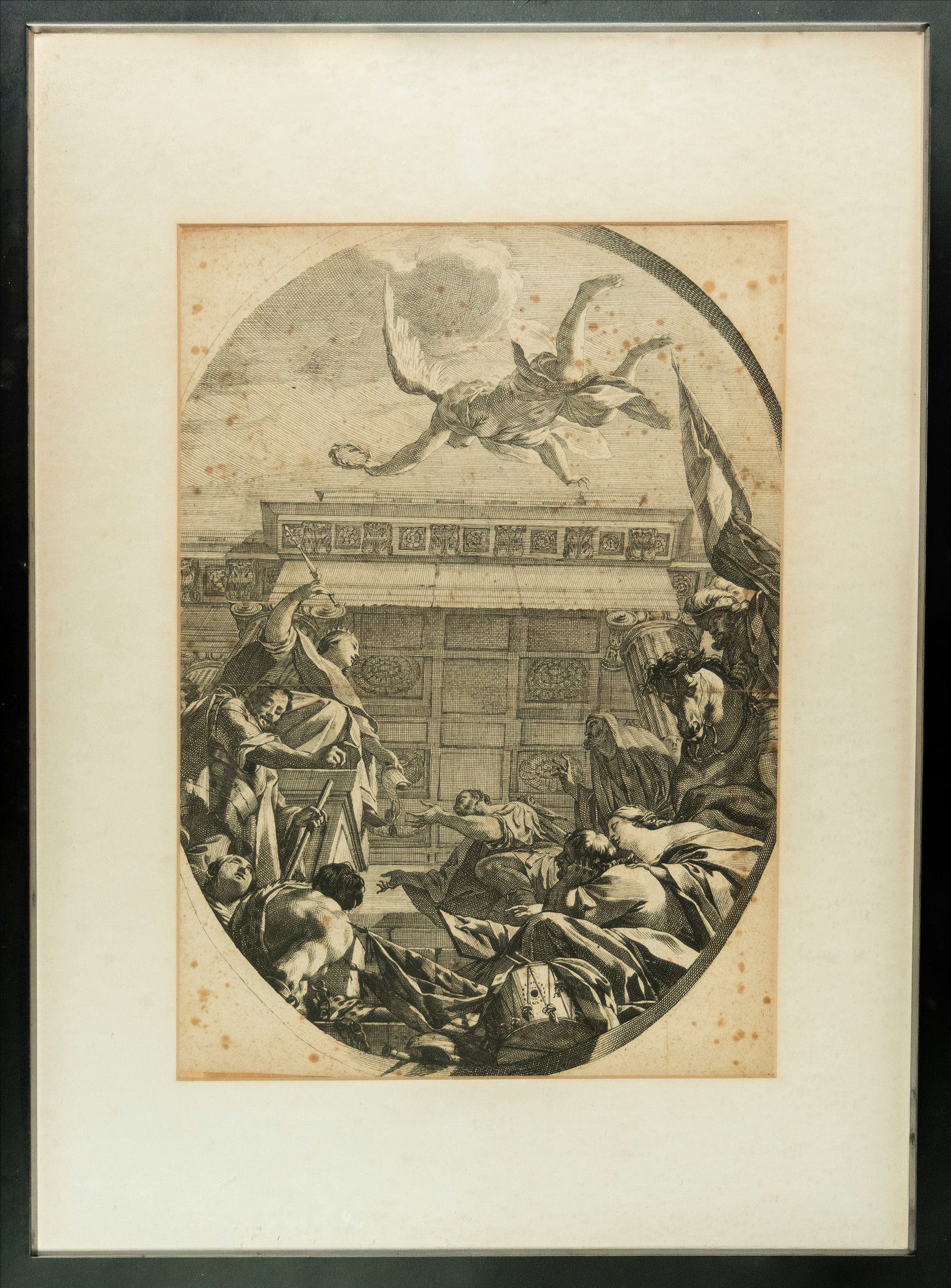 Important Italian etching, 18th century: Provenance: private collection, Barcelona. Sanguine measurements: 38 x 28 cm. Framed measurements: 56 x 40 cm