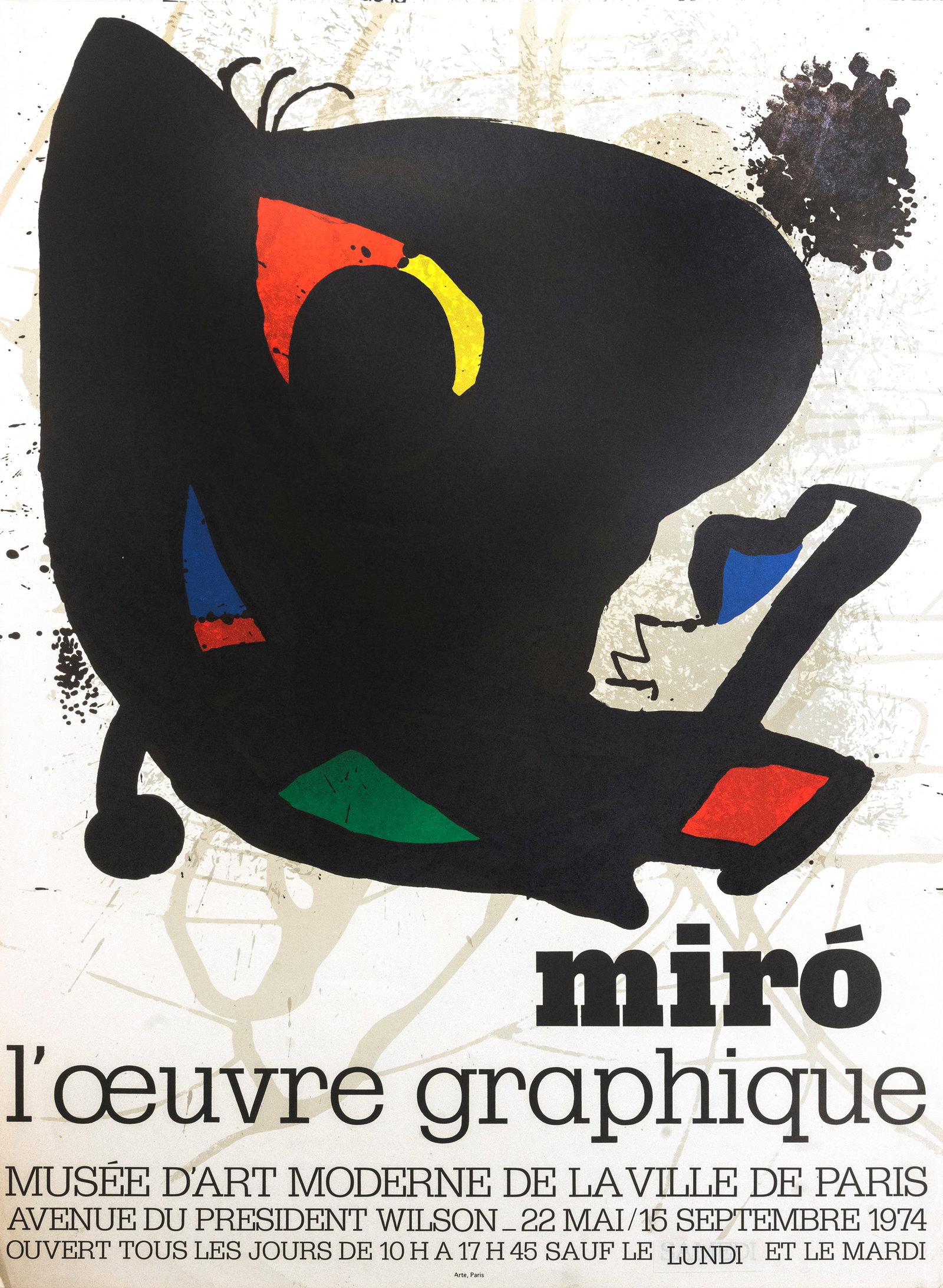 JOAN MIRÓ (Barcelona, 1893 - Palma de Mallorca, 1983) -Poster for Musée Céret (1974): Lithograph. Dimensions: 74 x 54 cm