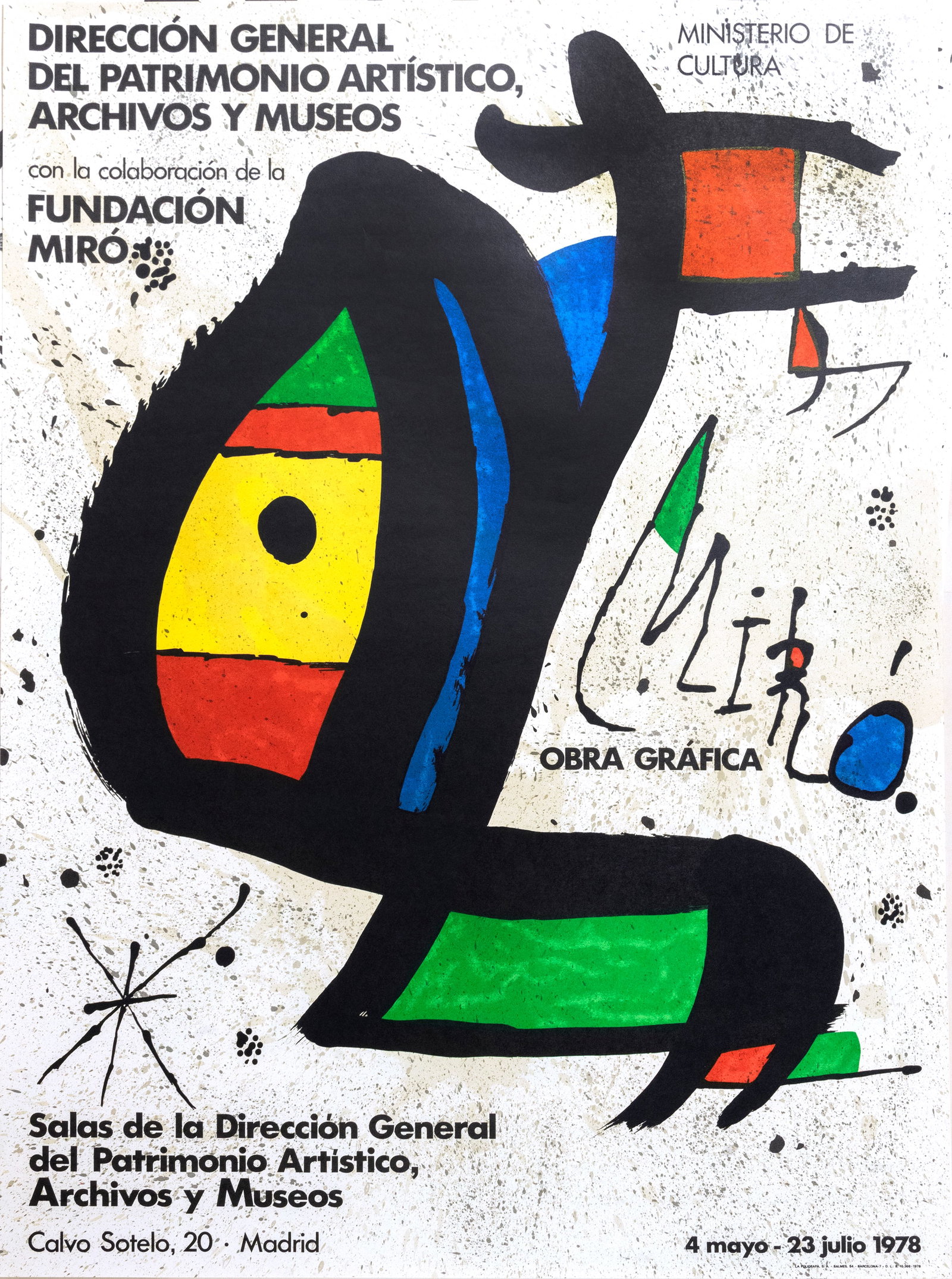 JOAN MIRÓ (Barcelona, 1893 - Palma de Mallorca, 1983) - Graphic Work (General Directorate of: Lithograph. Dimensions: 70 x 52 cm