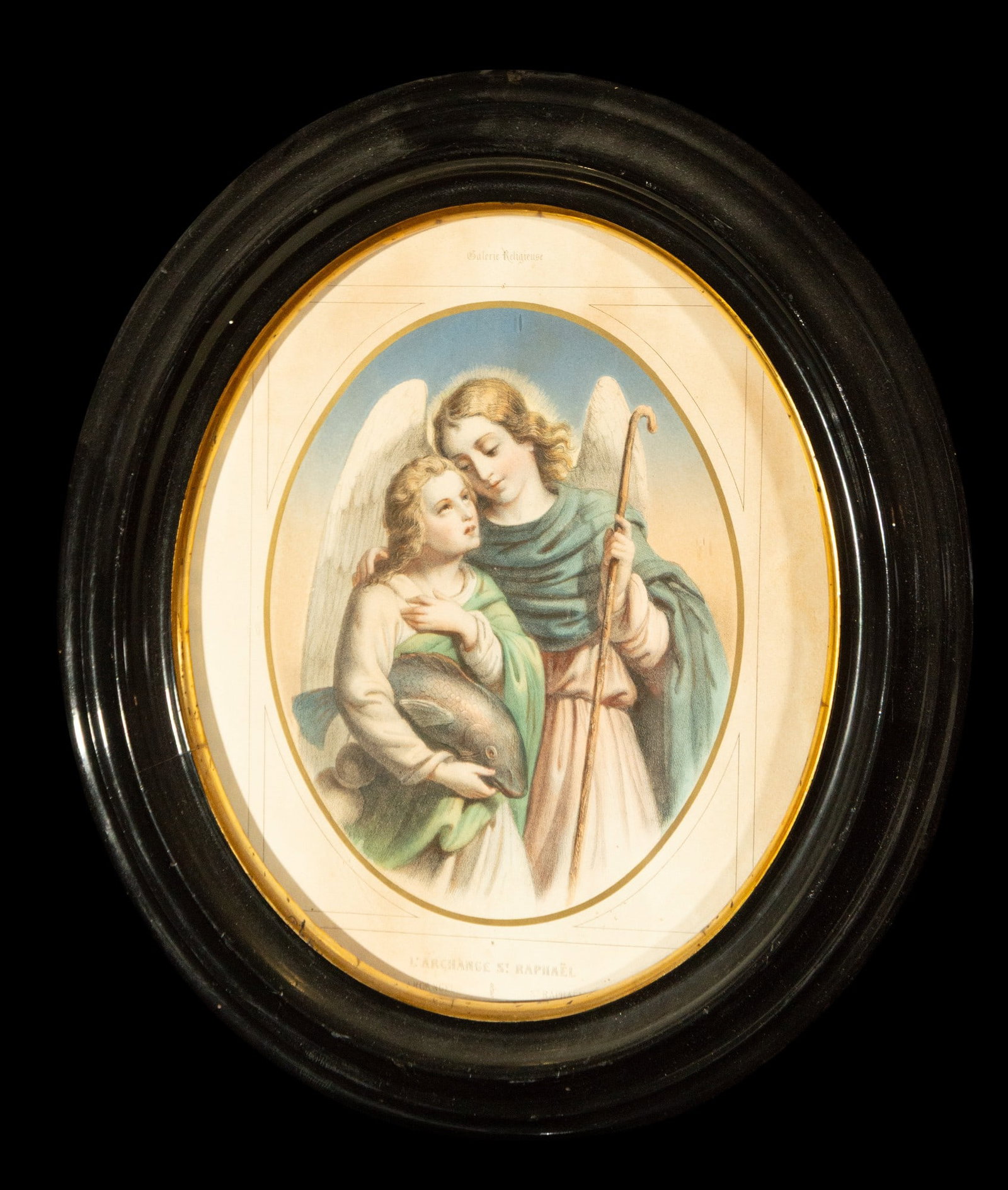 Engraving of Saint Raphael and Saint Pius late 19th century early 20th century: 20 cm x 15 cm and 23 cm x 30 cm